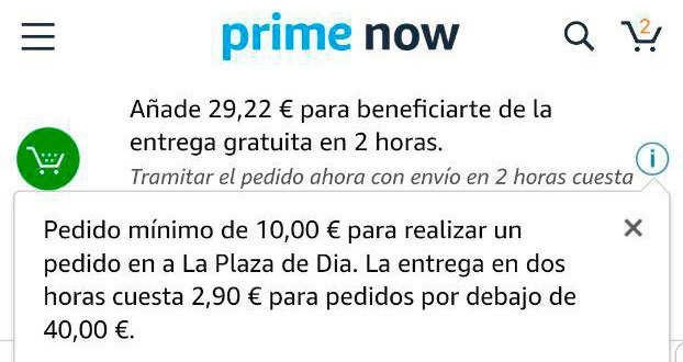 Pedido store minimo amazon