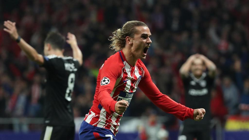 Griezmann celebró el gol de Thomas como si lo hubiera marcado él mismo. / Reuters