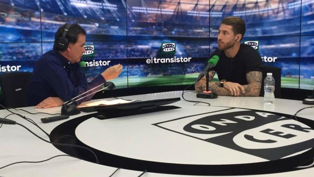 Sergio Ramos, con De la Morena en El Transistor de Onda Cero. Foto: Twitter (@ElTransistorOC)