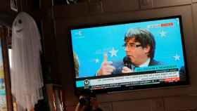 Puigdemont durante la rueda de prensa este martes en Bruselas.