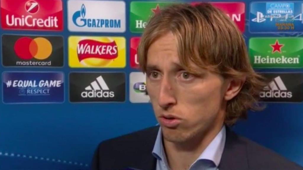 Modric, en zona mixta