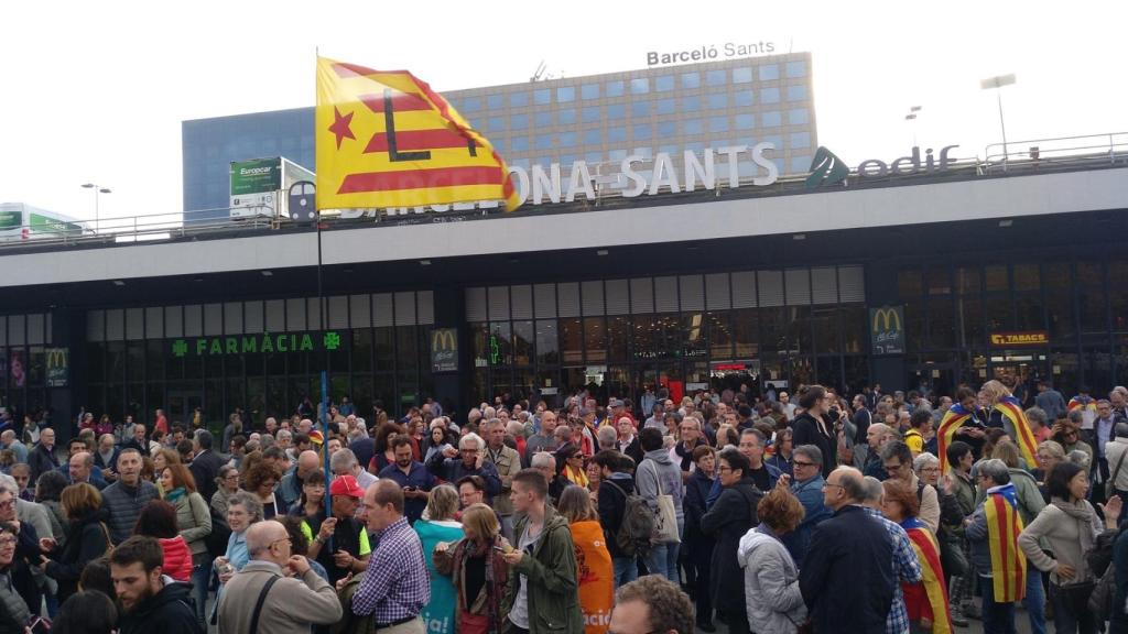 La estación de Sants este miércoles.