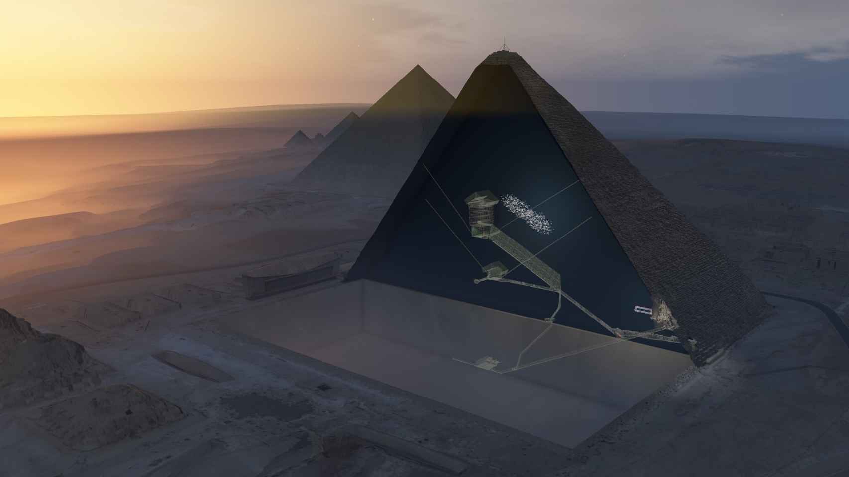 Vista aérea de la pirámide.