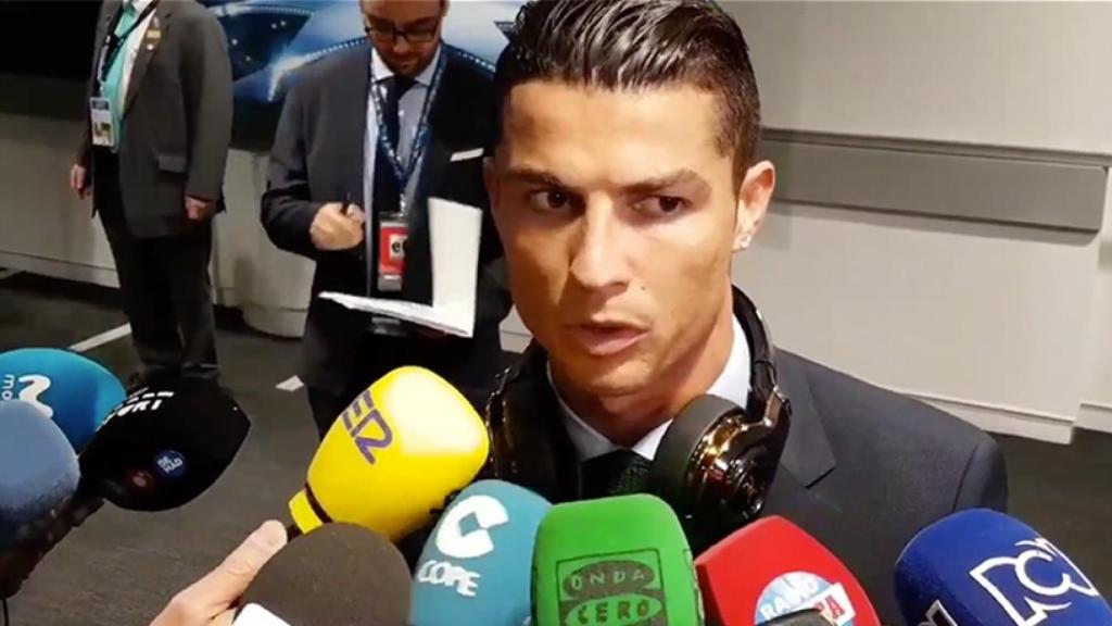 Cristiano Ronaldo, en zona mixta