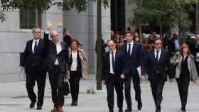 Los exconsellers catalanes a su llegada a la Audiencia Nacional para prestar declaración.