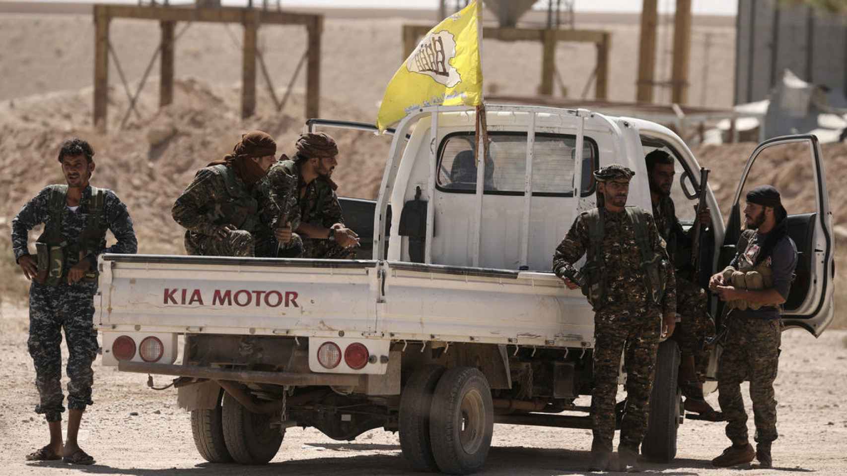 Combatientes del consejo militar de Deir al-Zor que luchan bajo las Fuerzas Democráticas Sirias.