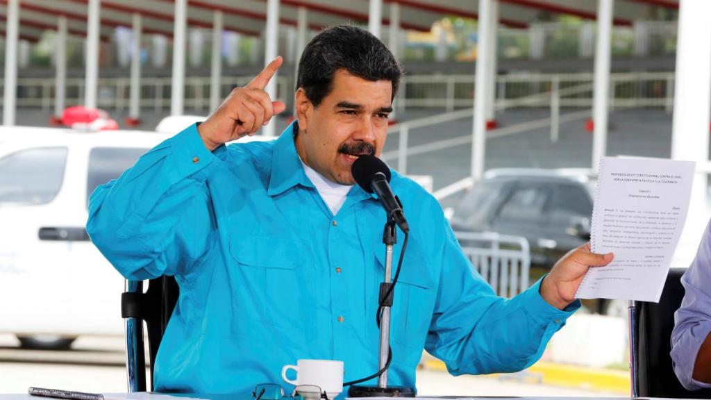 El presidente de Venezuela, durante el anuncio.