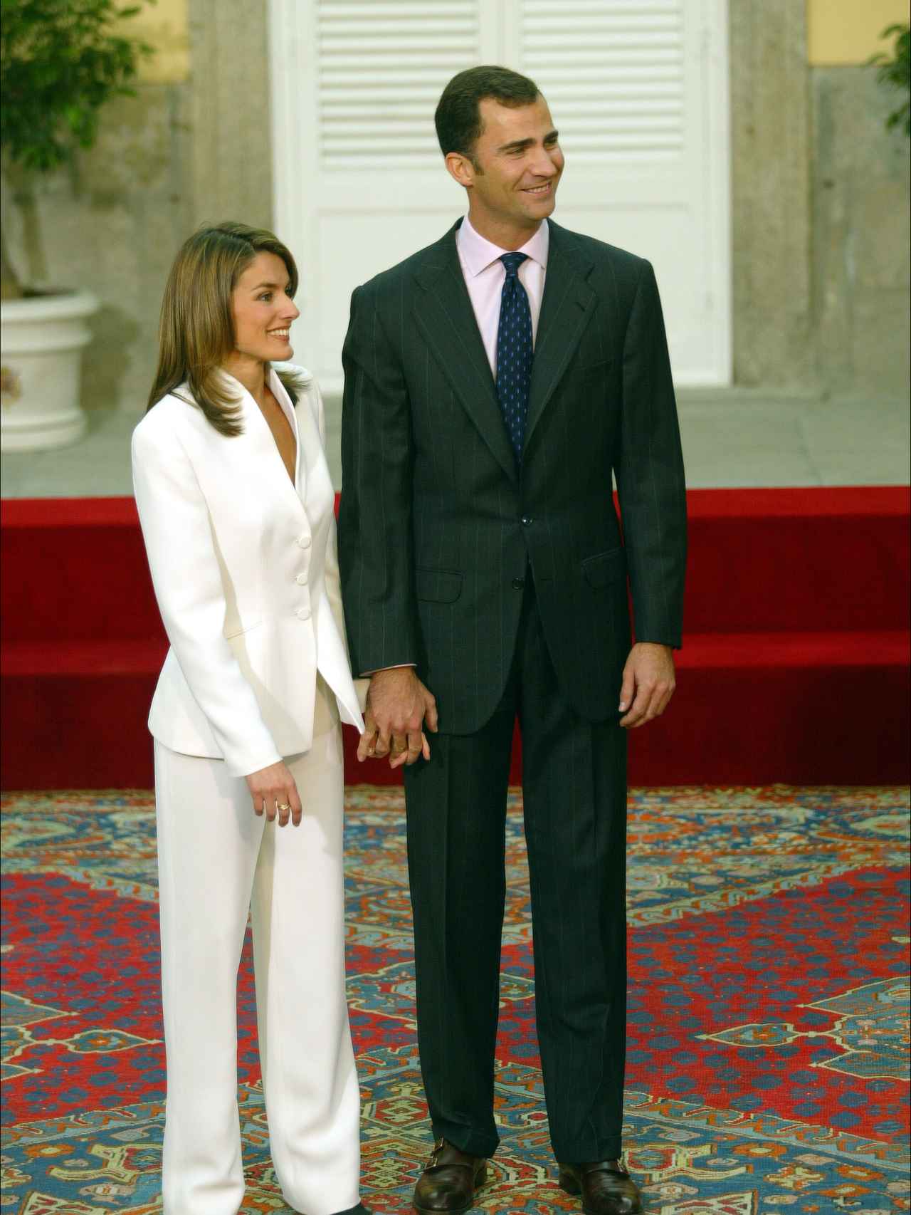 Letizia y Felipe en su compromiso oficial.