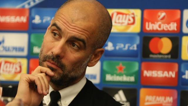 Josep Guardiola en una rueda de prensa reciente.