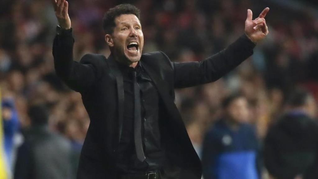 Simeone, durante el partido contra el Qarabag.