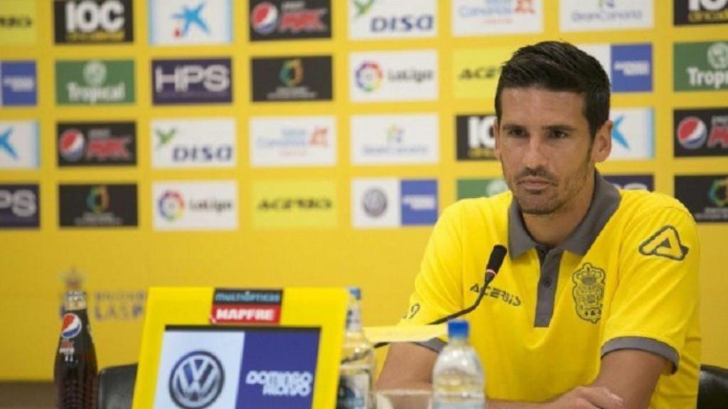 Vicente Gómez en rueda de prensa. Foto: Twitter (@UDLP_Oficial)