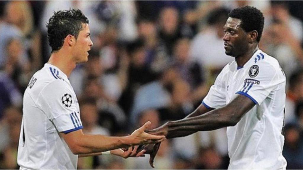 Adebayor durante su etapa en el Real Madrid. Foto Instagram (@e_adebayor)