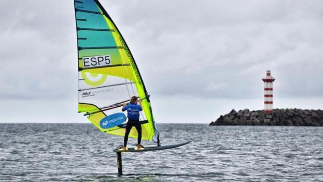 Marina Alabau durante el Mundial de windsurf.