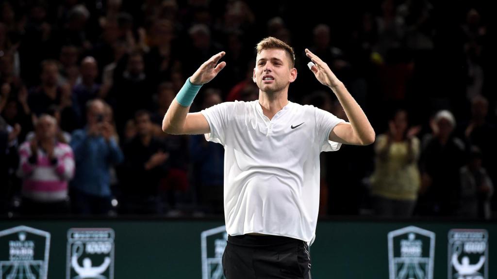 Krajinovic, celebrando su pase a la final de París-Bercy.