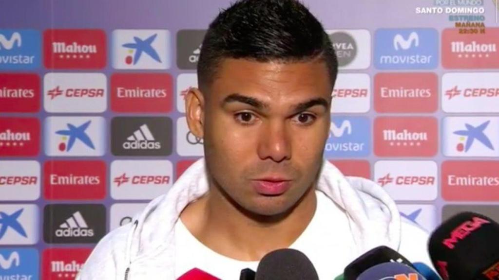 Casemiro en zona mixta