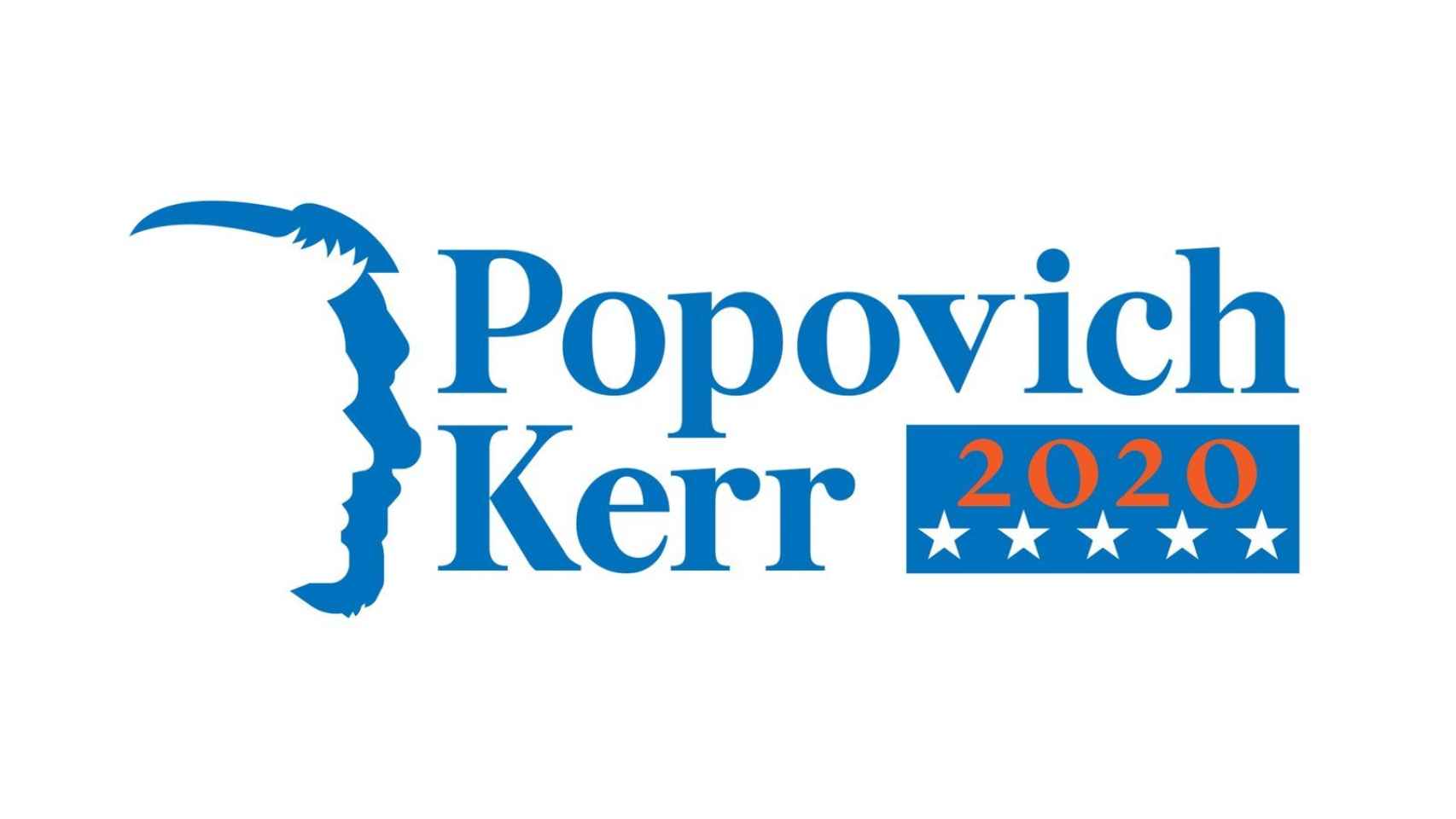 Cartel de la deseada candidatura conjunta de Popovich y Kerr que circula por internet.