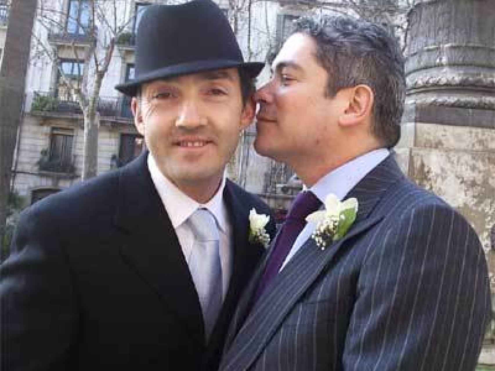 Rubén Nogueira y Boris, recién casados.