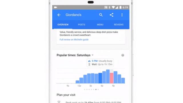 Google te dirá cuánto tendrás que esperar en los restaurantes