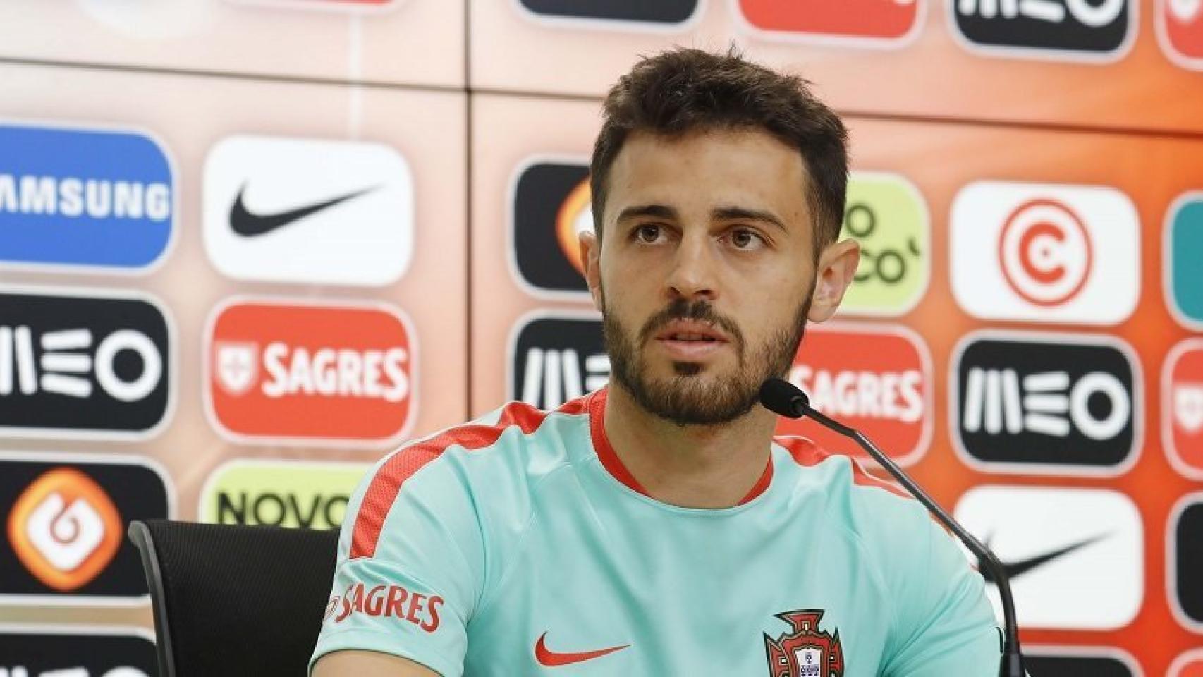 Bernardo Silva en rueda de prensa. Foto: fpf.pt