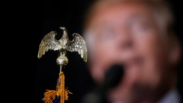 Trump durante un mitin de las presidenciales en Sarasota