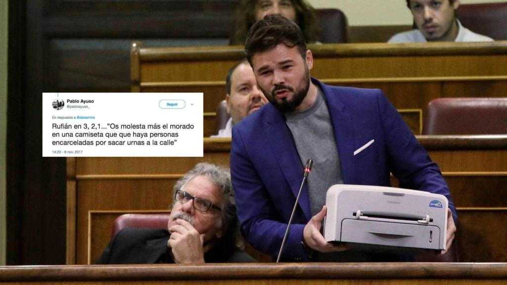 A Rufián ya le adivinan el siguiente tuit.