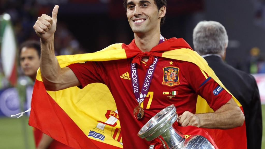 Arbeloa celebra la Eurocopa con España.