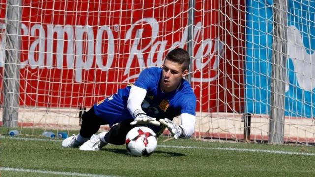 Kepa en un entrenamiento con la Selección. Foto: sefutbol.com