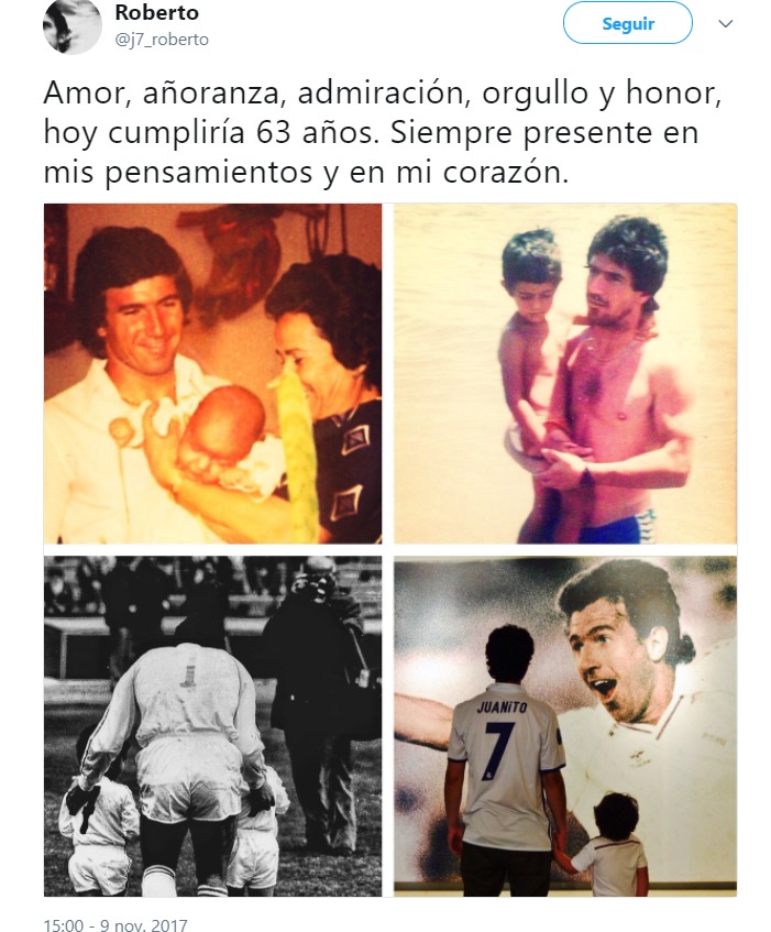 La emotiva felicitación del hijo de Juanito en el que habría sido su 63 cumpleaños