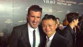 Figo con el jefe de Alibaba. Foto. Instagram.