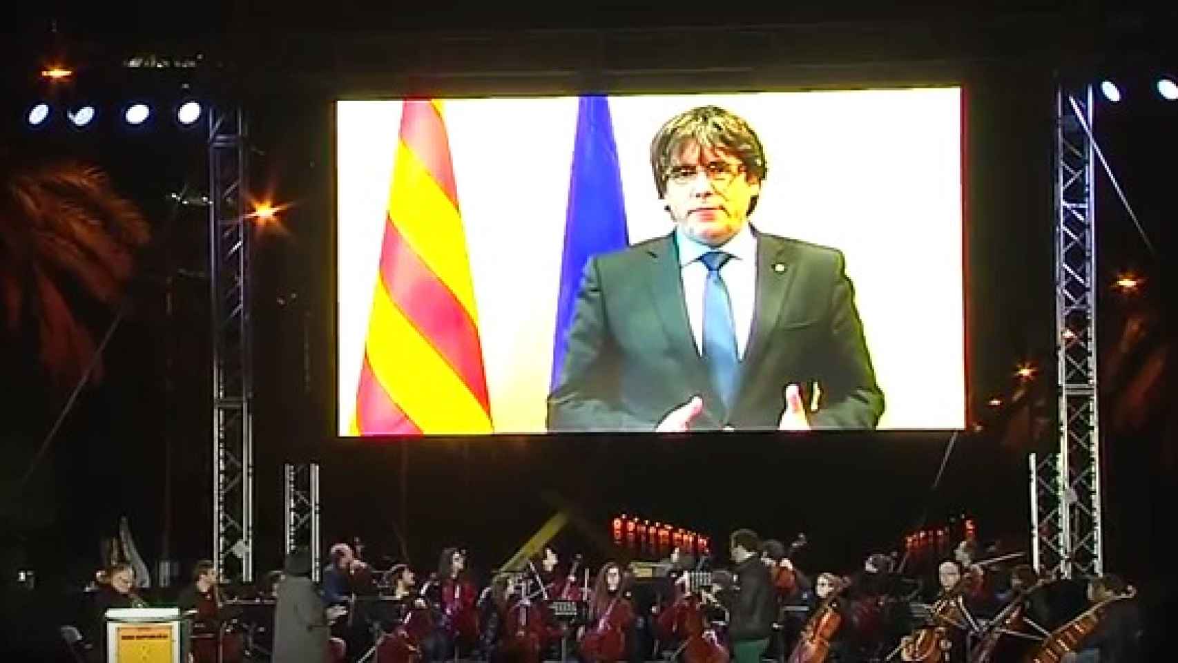 Fotograma del vídeo enviado por el expresident Carles Puigdemont.