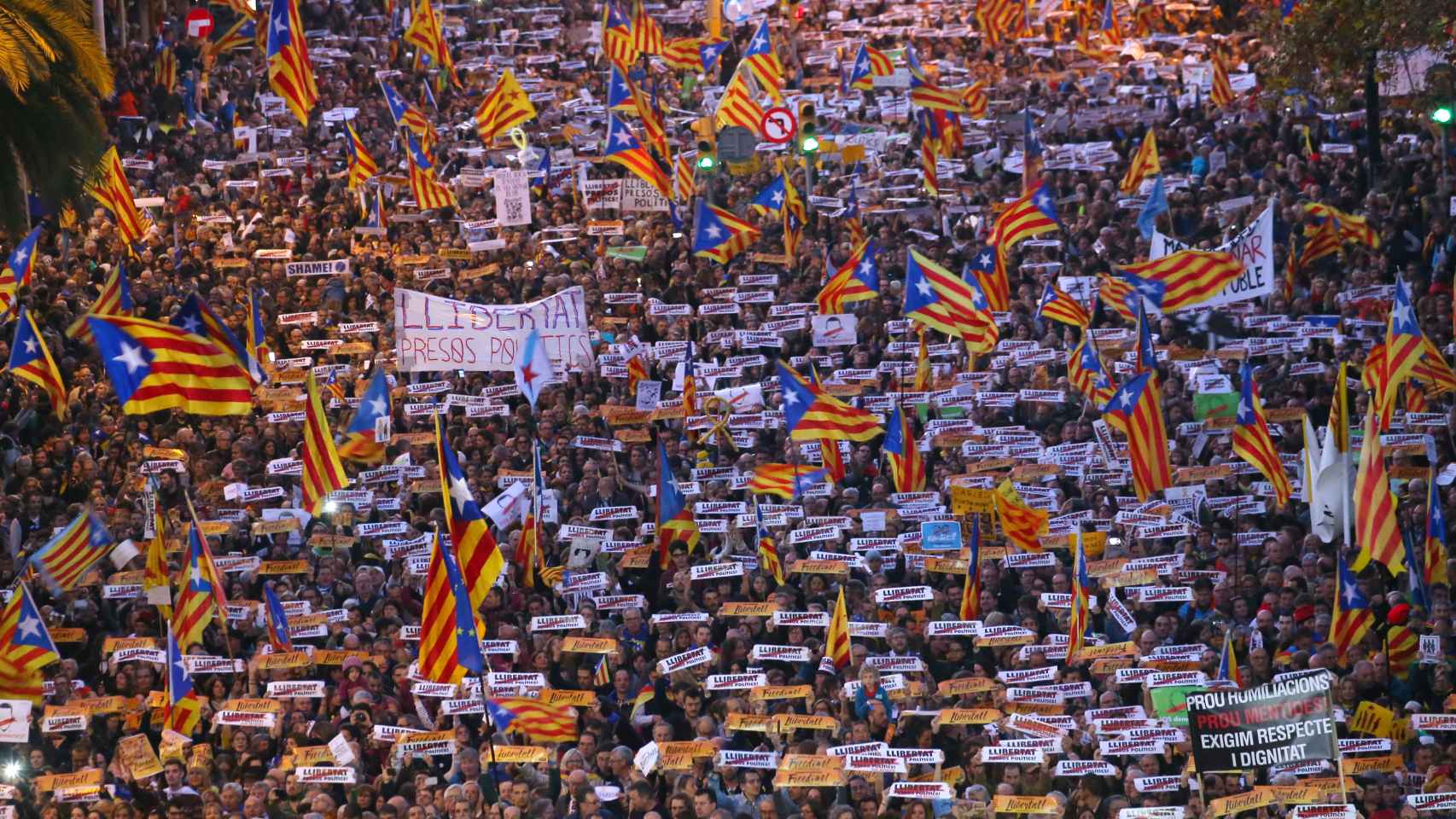 Manifestación de este 11 de noviembre en Barcelona.