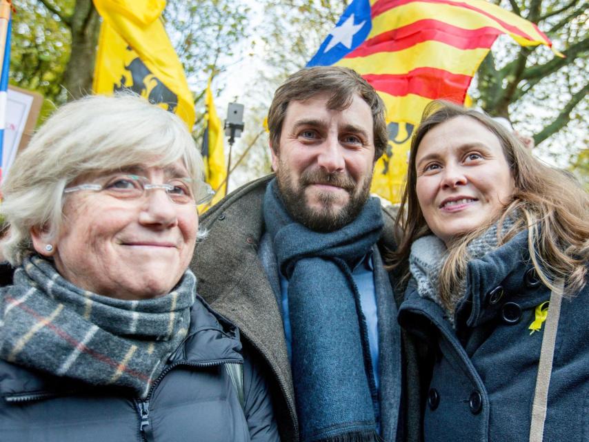 Toni Comín en una manifestación en Bruselas