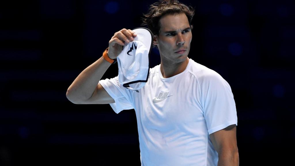 Nadal, entrenando en Londres.