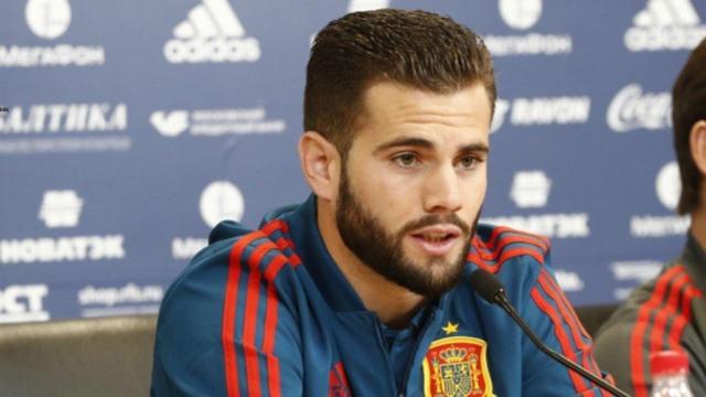 Nacho, en rueda de prensa con la Selección. Foto. sefutbol.com