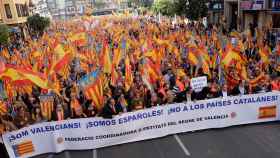 Manifestantes durante la marcha en Valencia