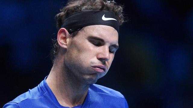 Nadal, lamentándose durante el partido contra Goffin.