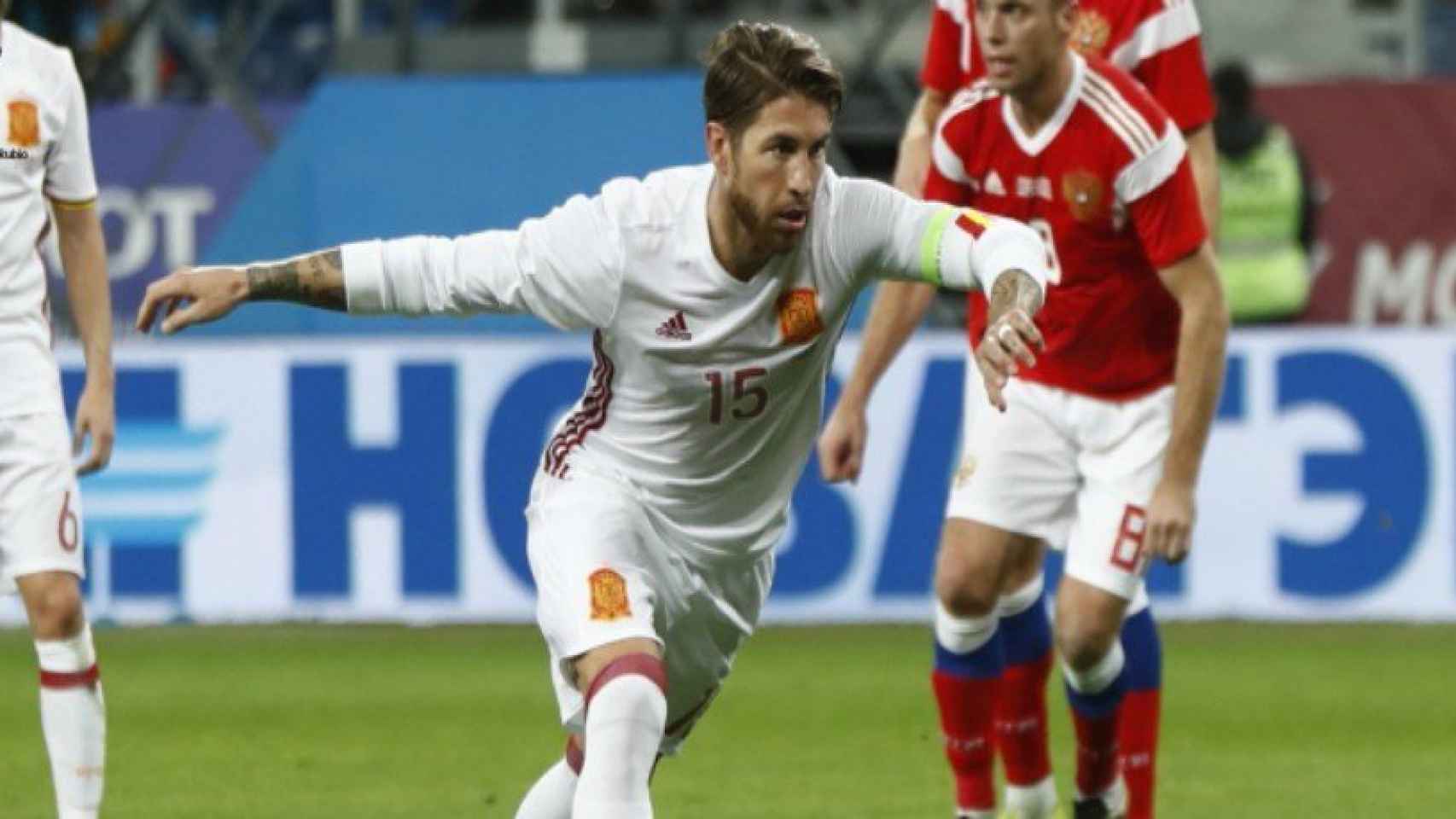 Sergio Ramos marcó un doblete ante Rusia. Foto: sefutbol.com