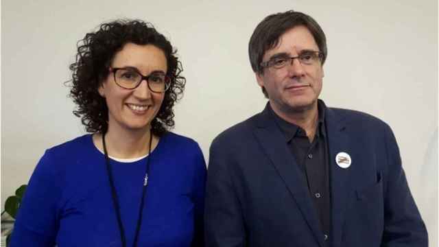 Marta Rovira, secretaria general de ERC, y Carles Puigdemont, en una imagen de archivo.