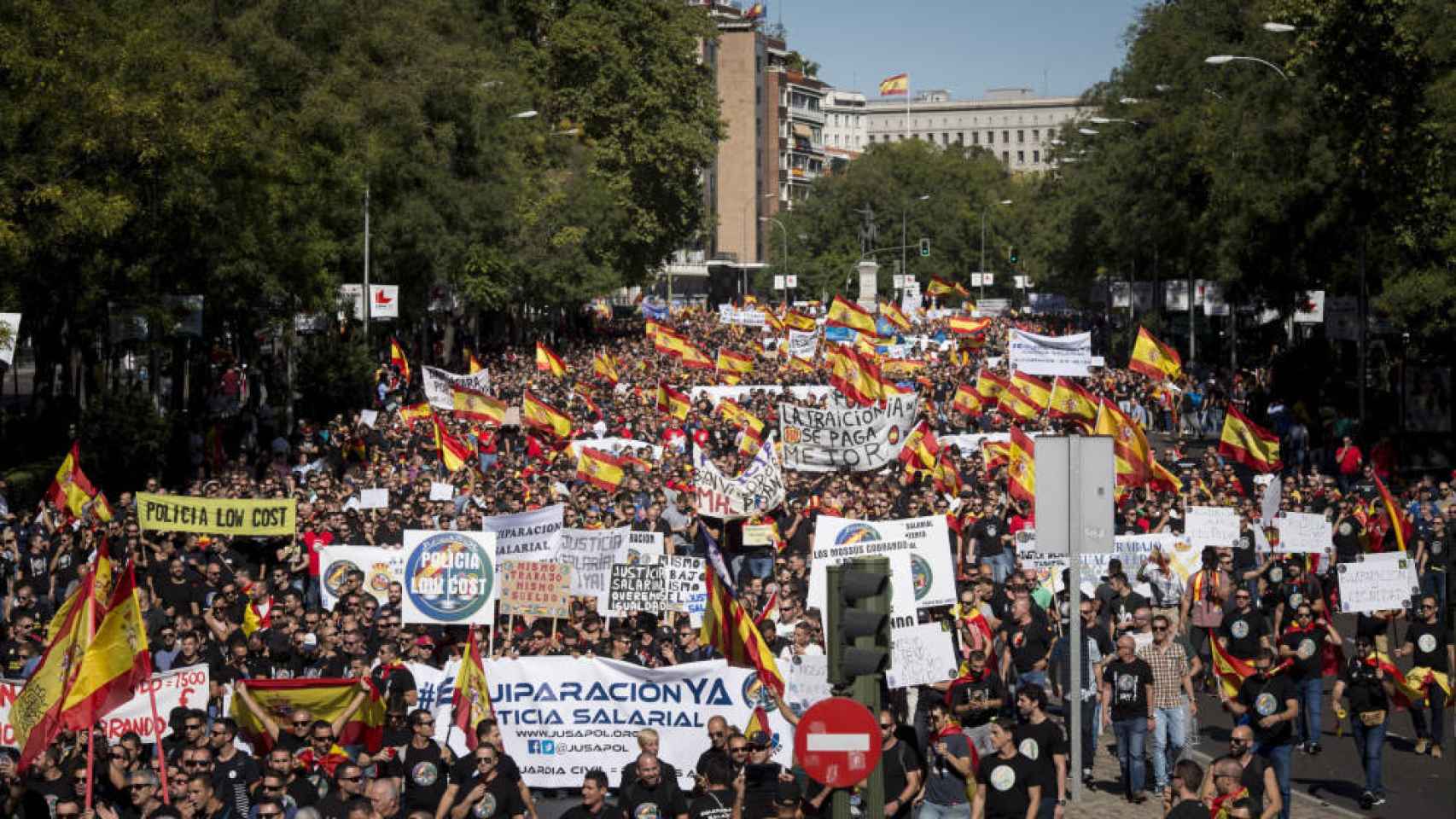 Protesta organizada por Jusapol a favor de la equiparación el pasado 6 de octubre en Madrid.