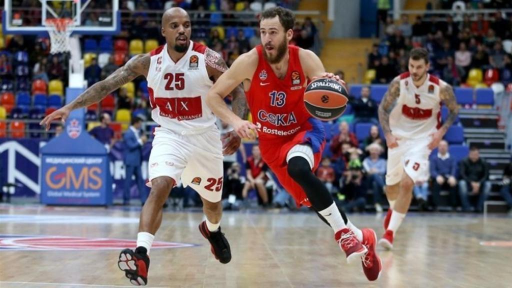 Sergio Rodriguez con el CSKA. Foto: euroleague.net