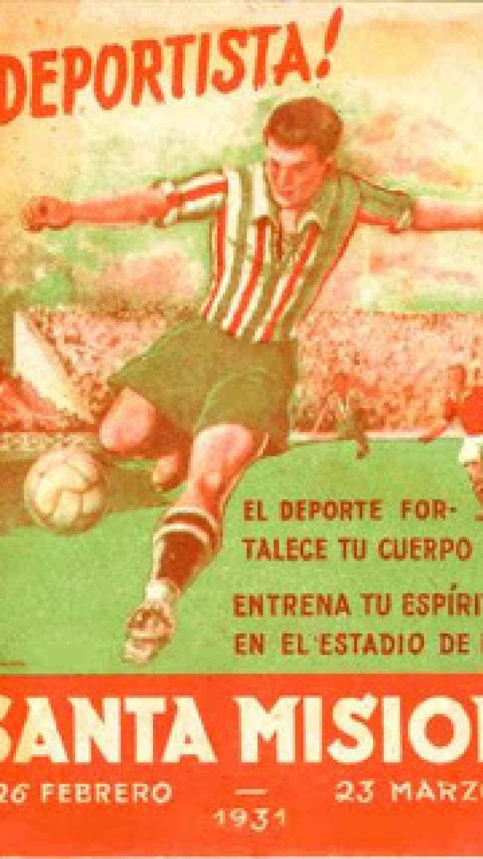 Cartel del estadio creado por el párroco Francisco Míguez Fernández.