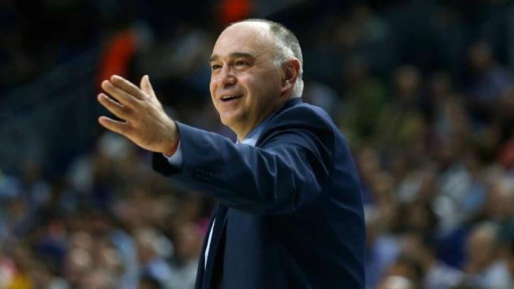 Pablo Laso durante un partido del Real Madrid