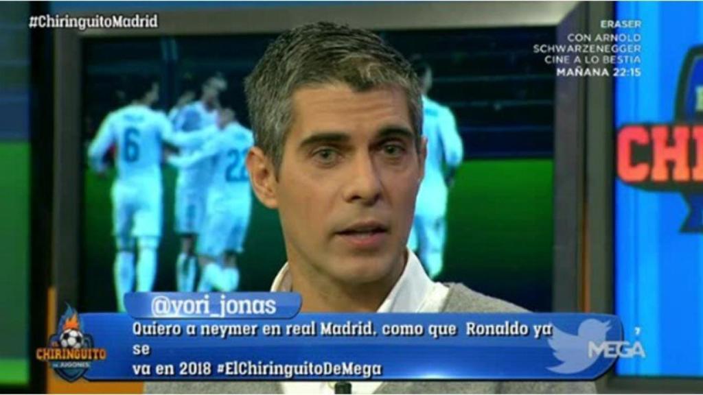 Jose Luis Sánchez en El Chiringuito. Foto: Twitter (@elchiringuitotv)