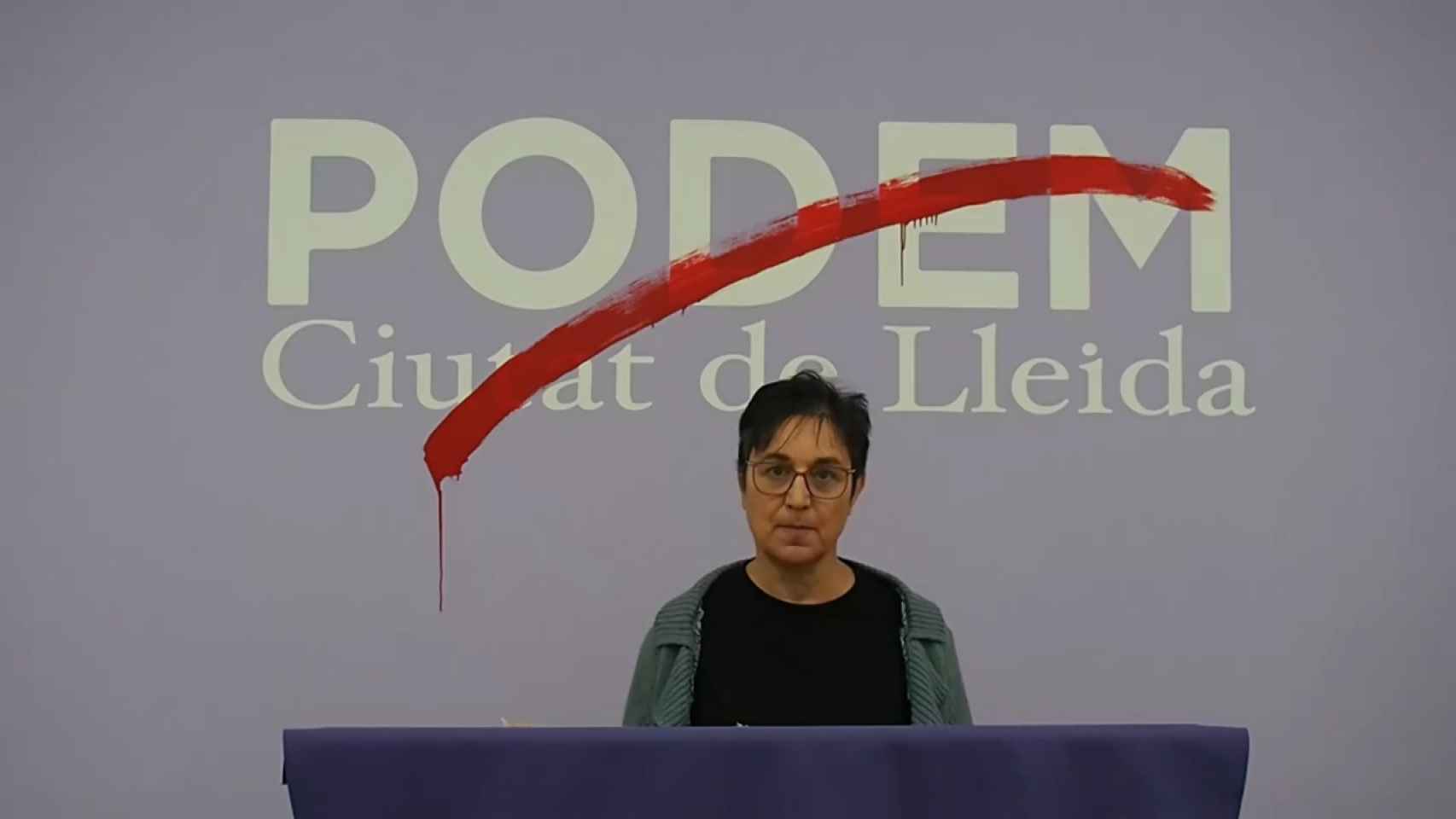 Imagen del vídeo donde los dirigentes de Podem Lérida explican su dimisión.