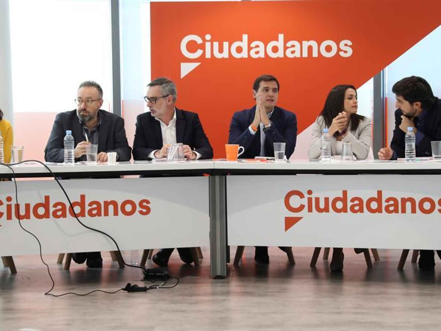 Girauta, Villegas, Rivera, Arrimadas y Roldán, en el Comité Ejecutivo Nacional de Cs esta semana.