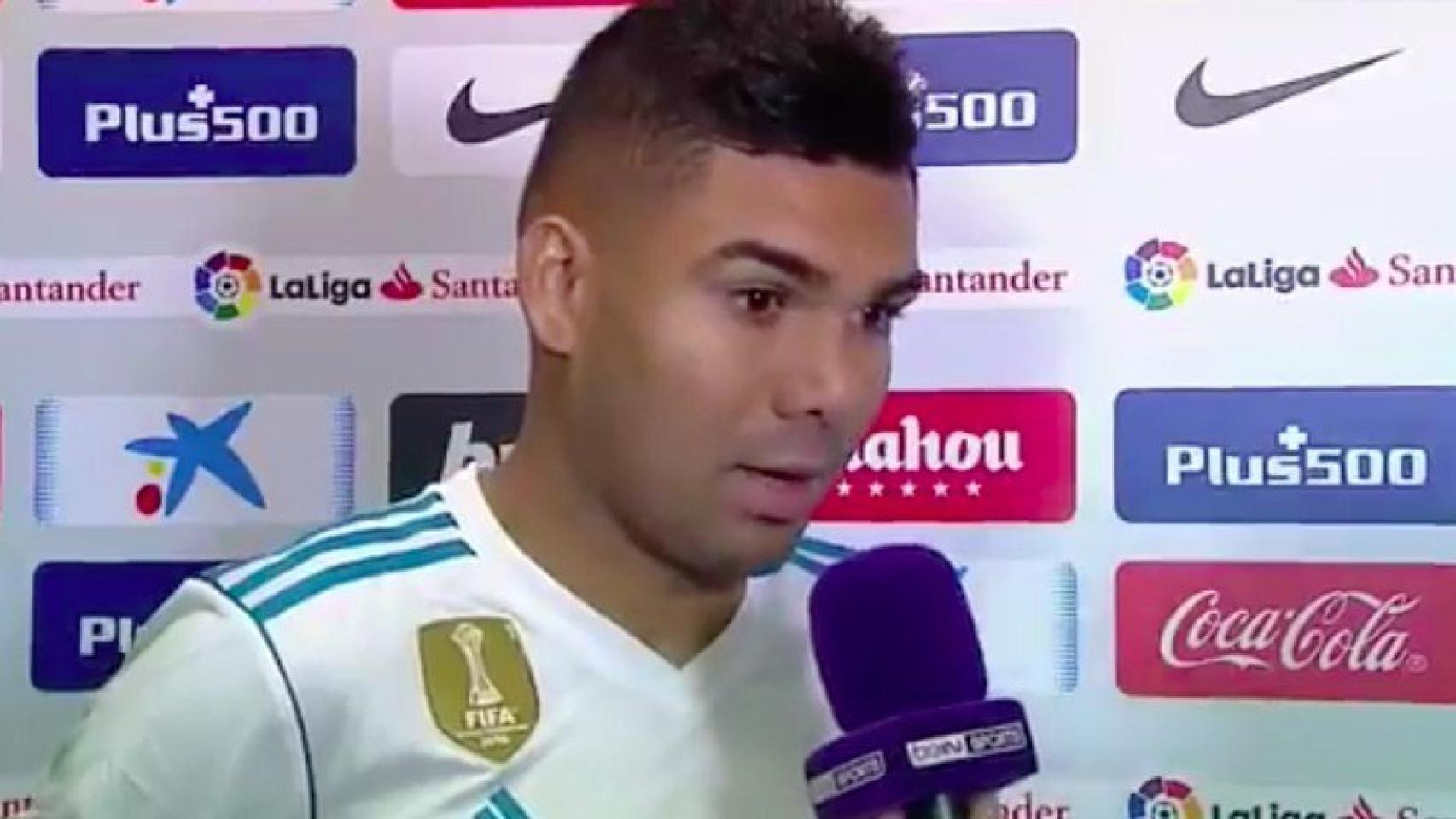 Casemiro en zona mixta