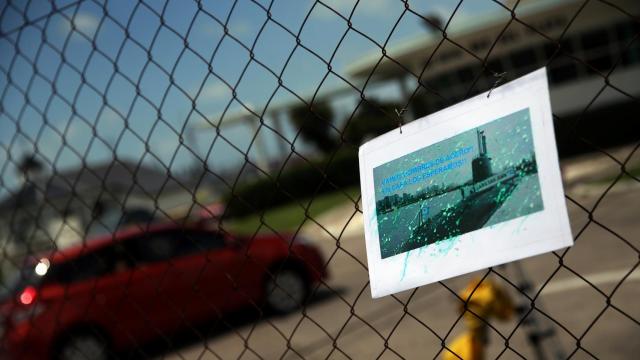 La foto del submarino desaparecido en la base naval donde se esperaba su llegada