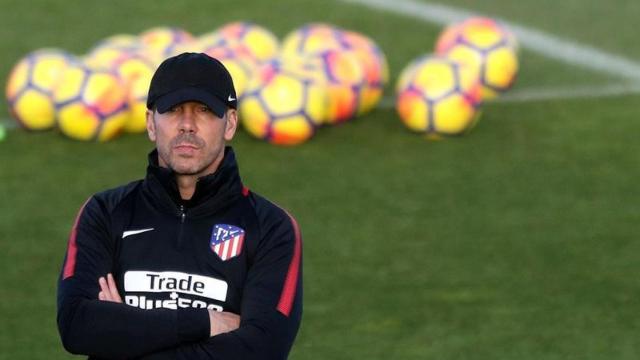 Simeone, durante un entrenamiento.