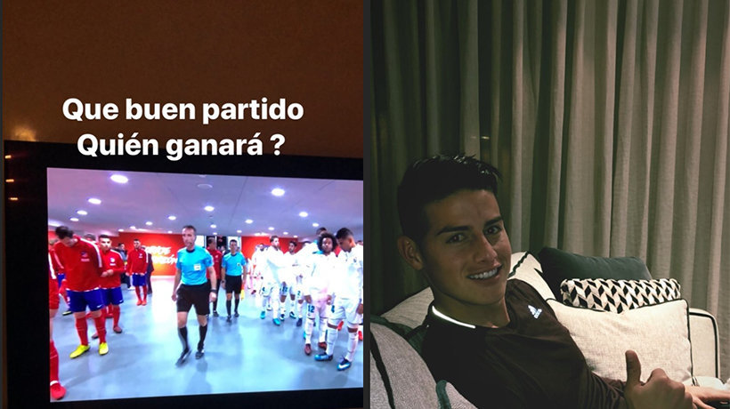 James indigna al madridismo con su foto previa al derbi