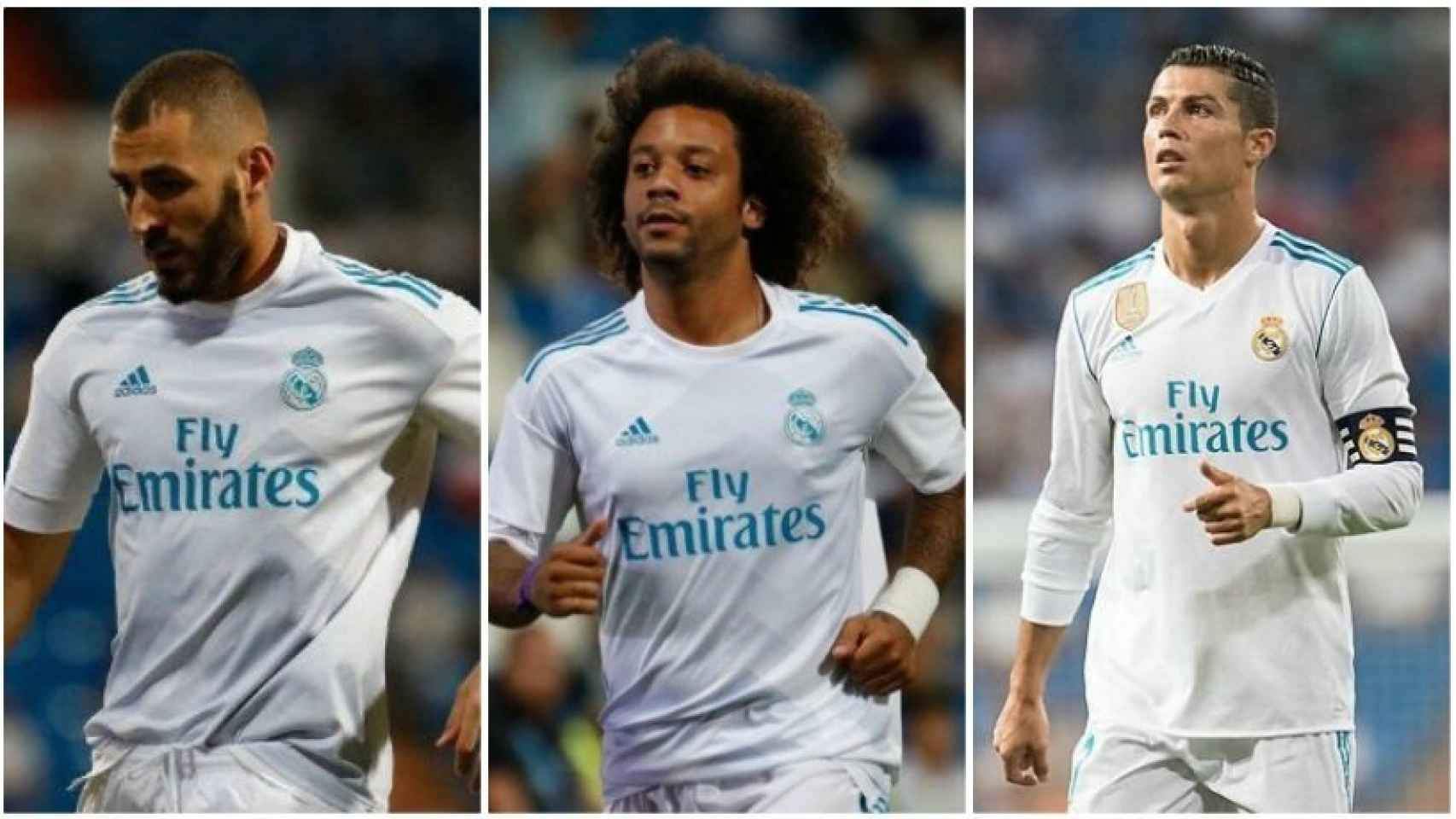 Benzema, Marcelo y Cristiano